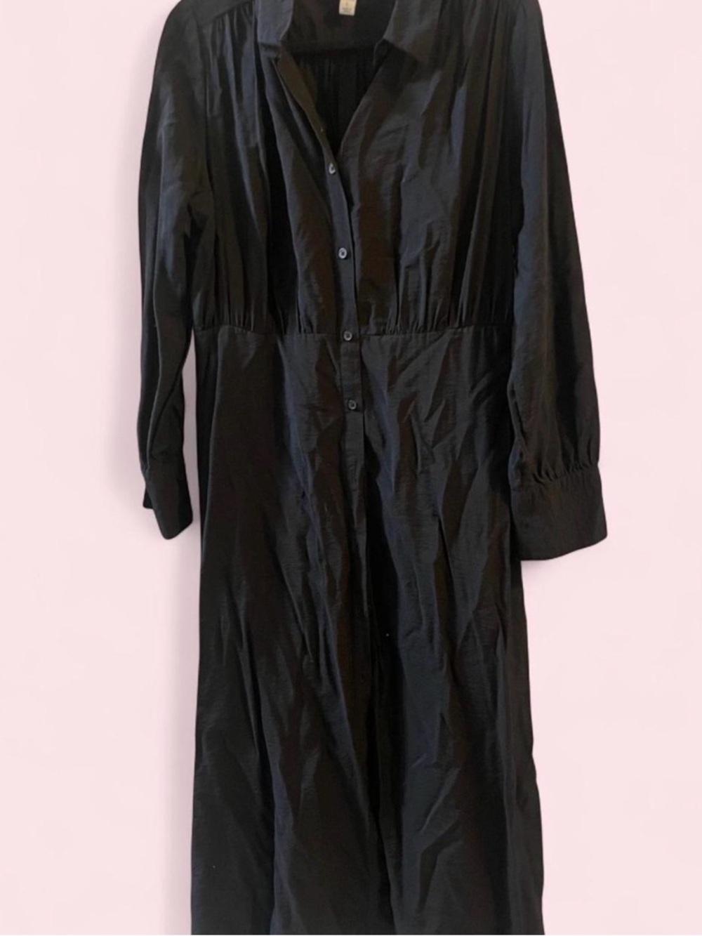 a new day Black Long Sleeve Button-Front Shirt Dress